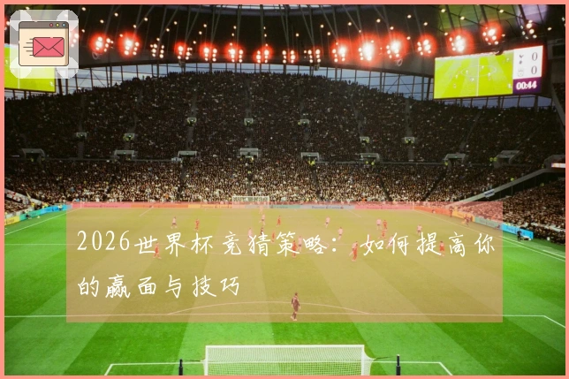 2026世界杯竞猜策略：如何提高你的赢面与技巧
